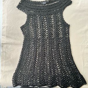 Black crochet top
